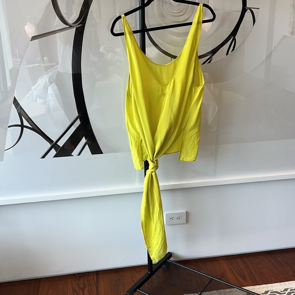 PURE SILK TOP -  Size Small - Yellow - By Bozena King - Picture 5 of 6